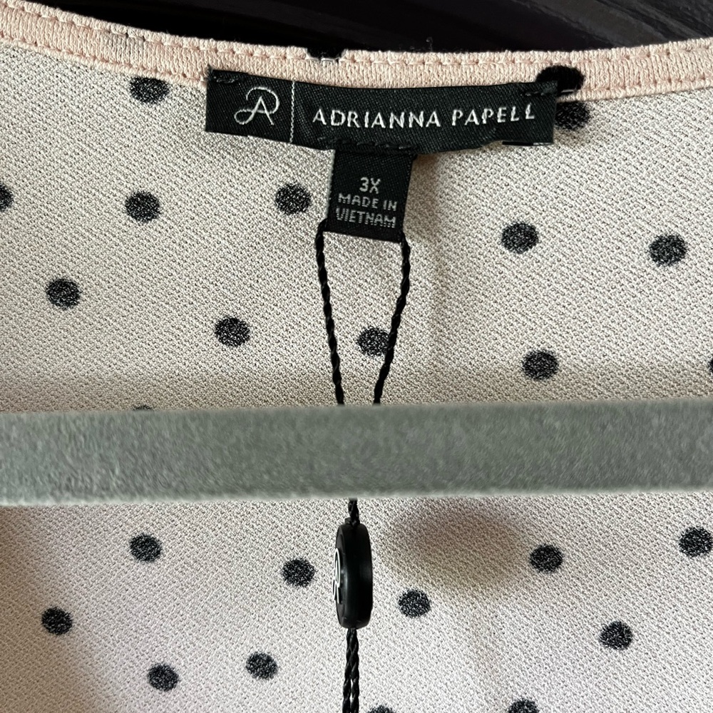 Polka Dot and Pink Top by Adrianna Papell - PLUS SIZE 3X - Picture 4 of 8